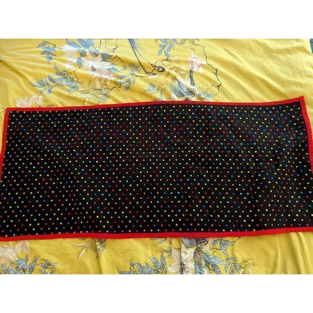 patchwork and polkadot reversible table runner new no tags